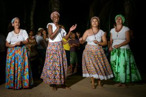 Umbanda women during jongo dance performance, Brazil